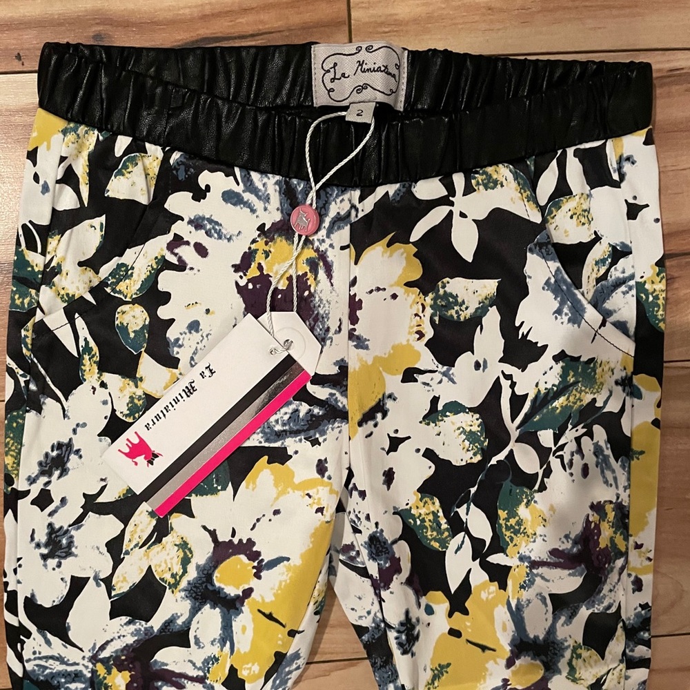 La Miniatura Black Floral Slim Pants